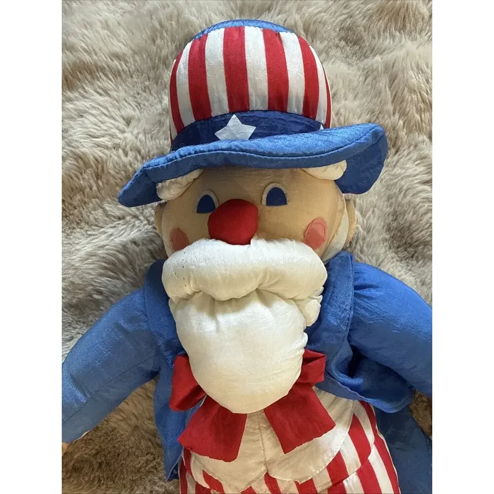 Vintage 1993 International Silver Uncle Sam Plush Shelf Sitter 32” Patriotic